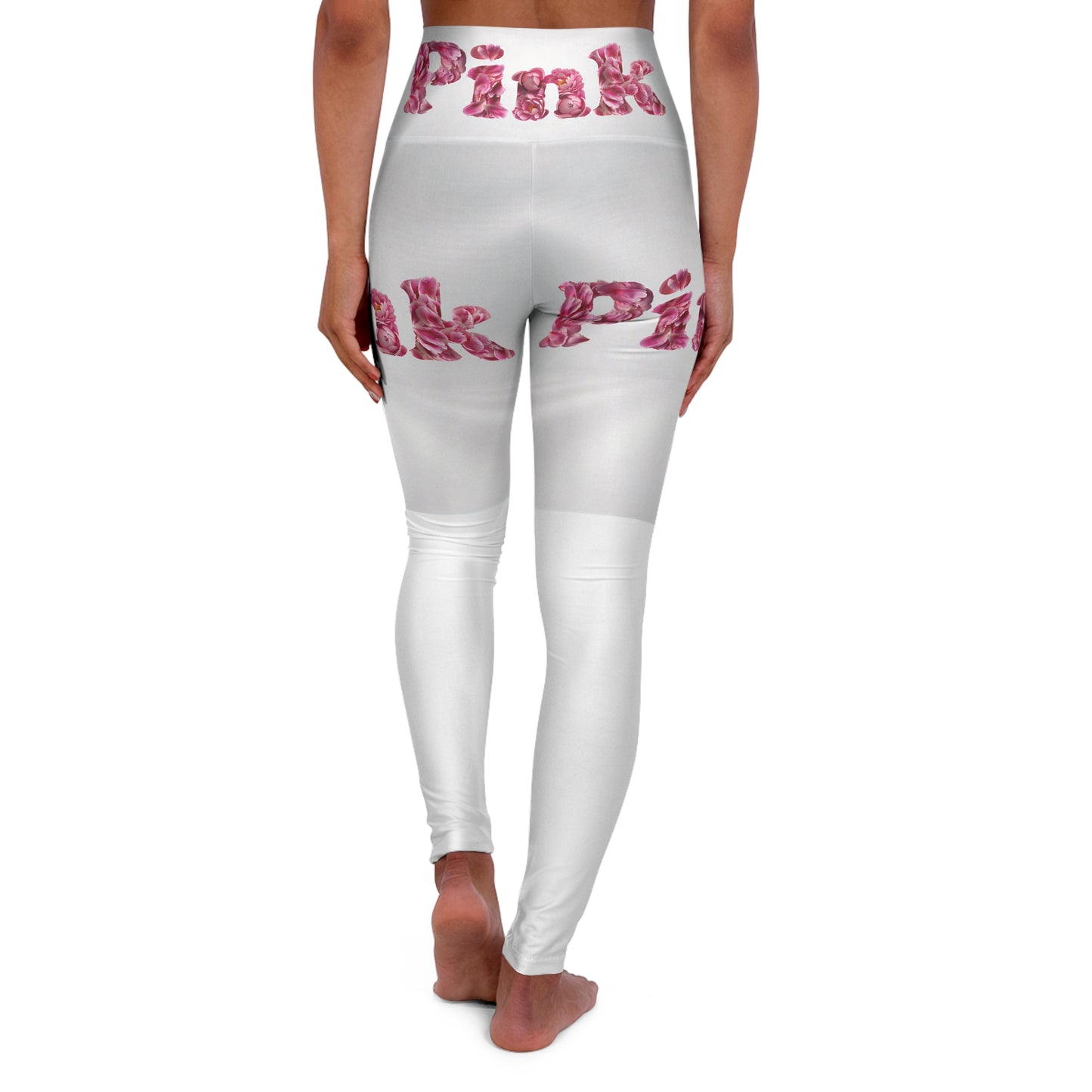 Pink Floral High Waisted Yoga Leggings - Comfortable Activewear for Fitness Enthusiasts