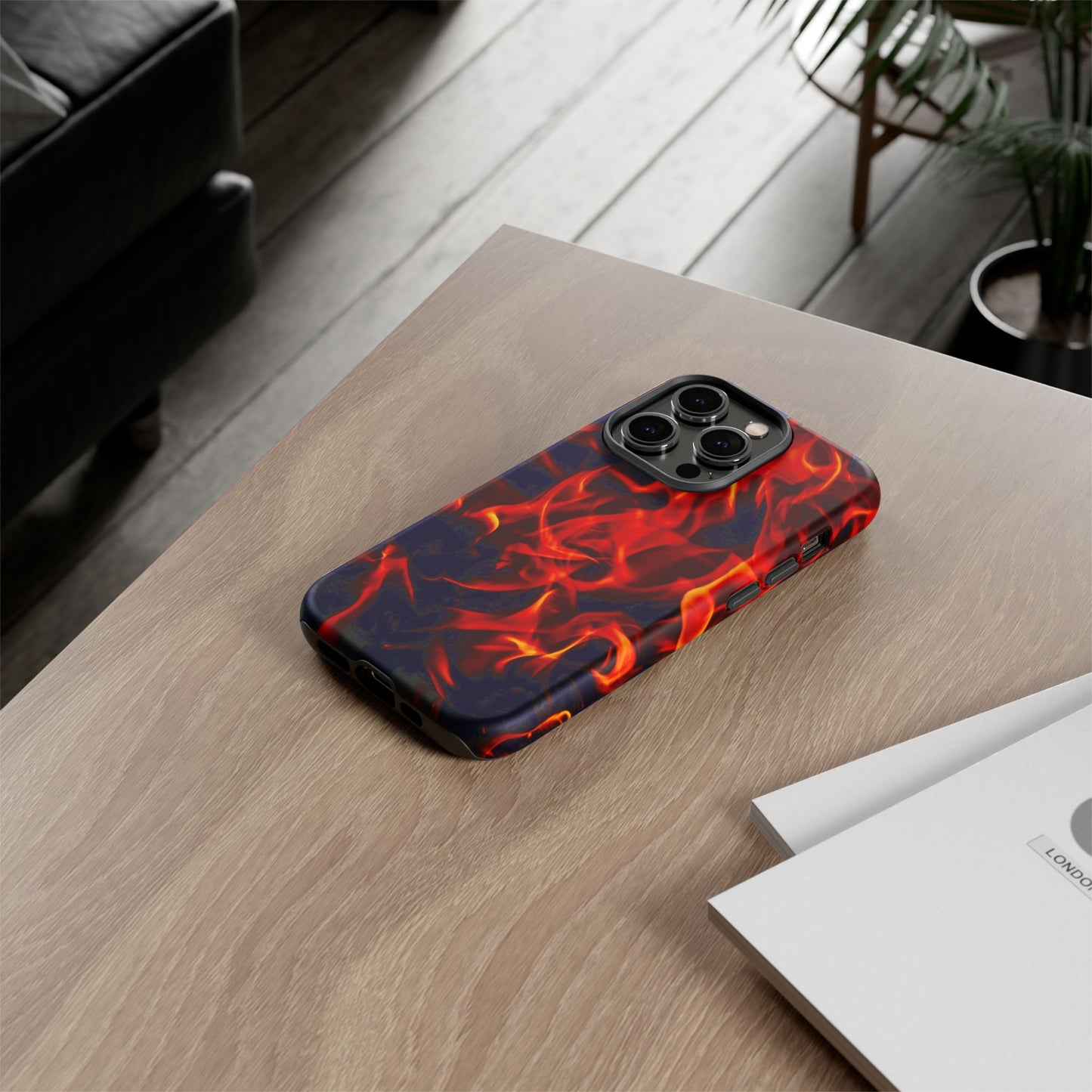 Fire Design Tough Phone Case - Bold Protection with Fiery Vibes