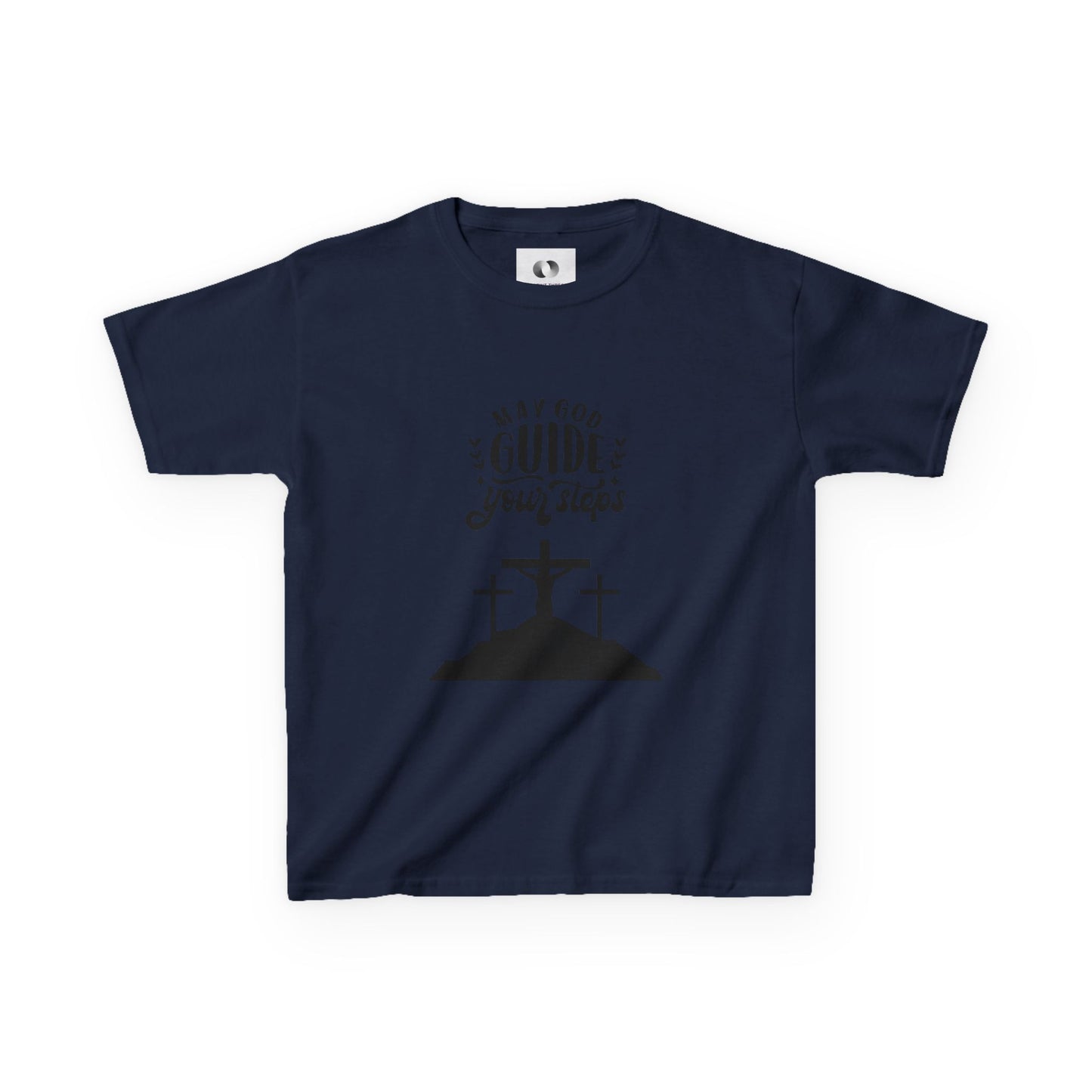 Kids Heavy Cotton™ Tee - "May God Guide Your Steps" Inspirational Shirt