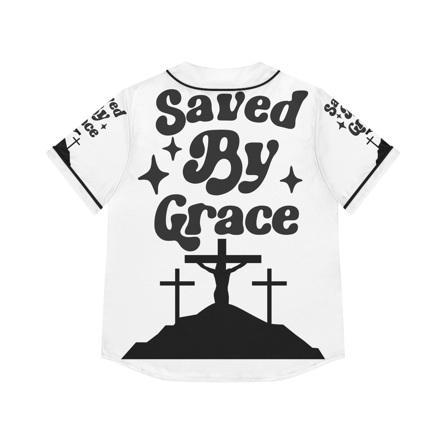 Saved By Grace Women's Baseball Jersey (AOP)