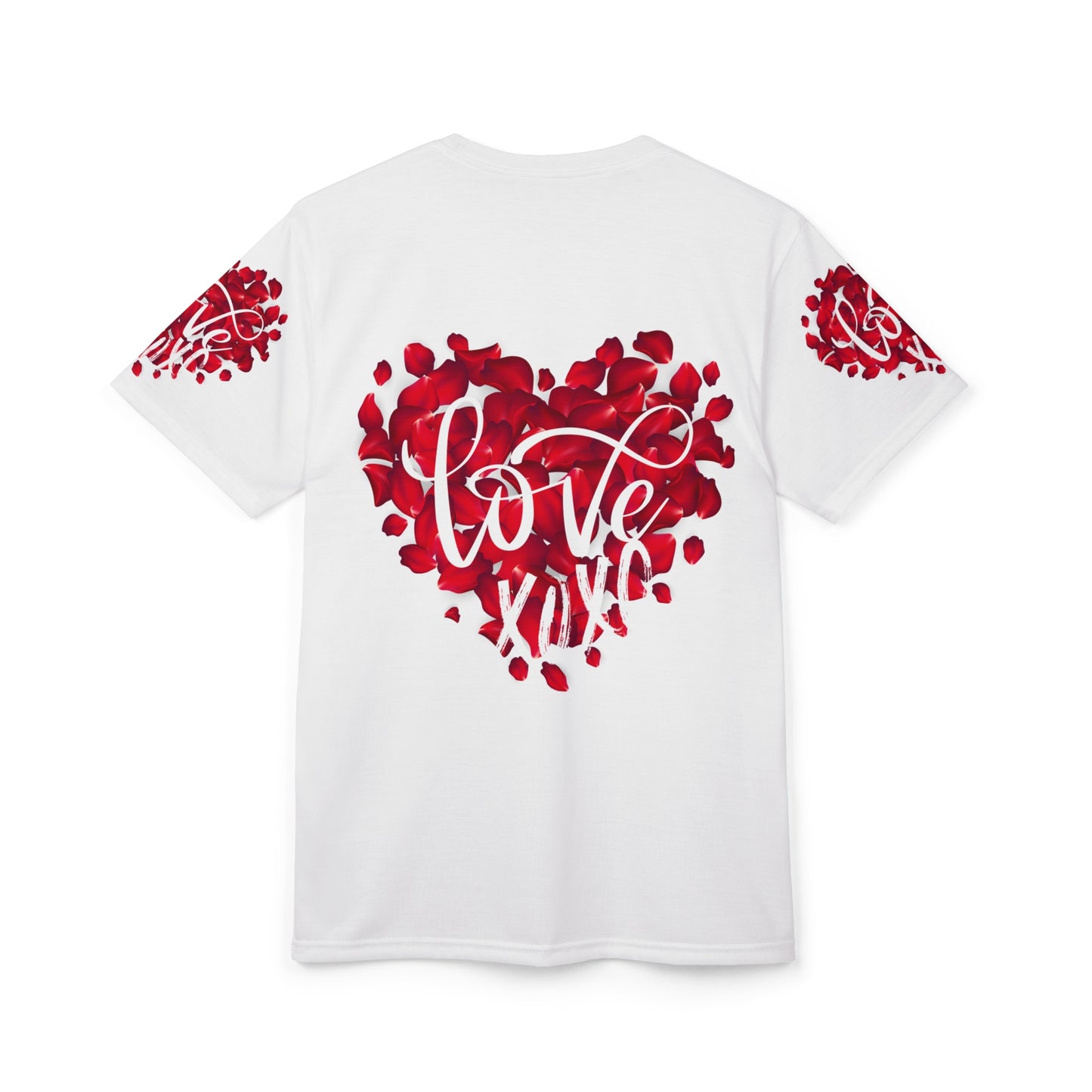 Love Heart Unisex Cut & Sew Tee - Romantic Floral Design