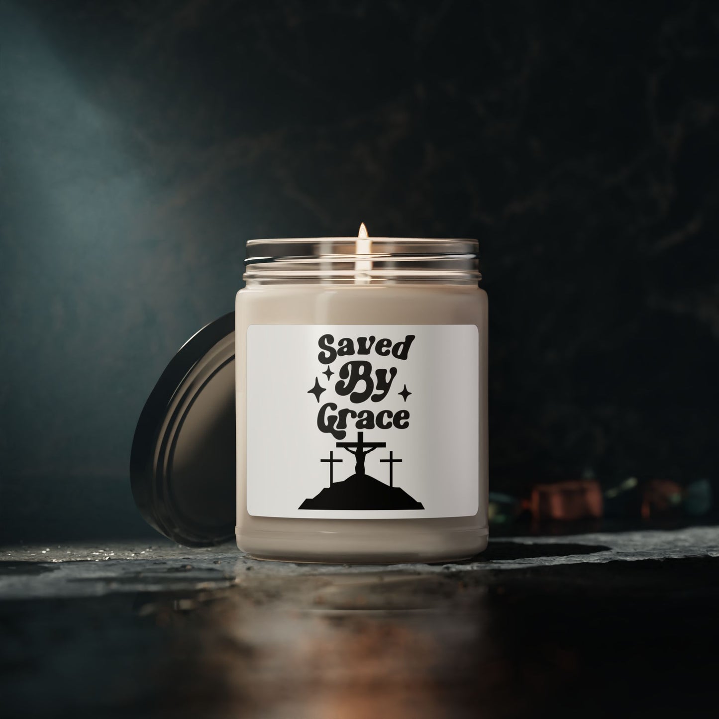 Saved By Grace Scented Soy Candle - 9oz Inspirational Candle for Faith and Encouragement