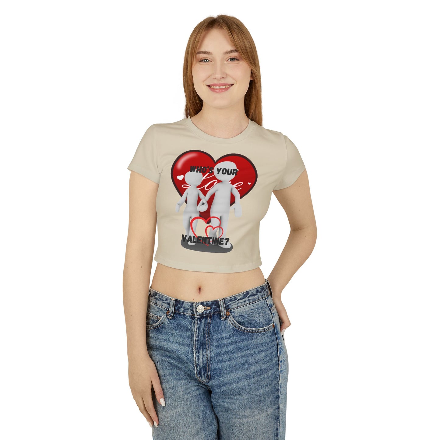 Valentine's Day Women's Baby Tee - 'Who's Your Valentine?' Love Shirt