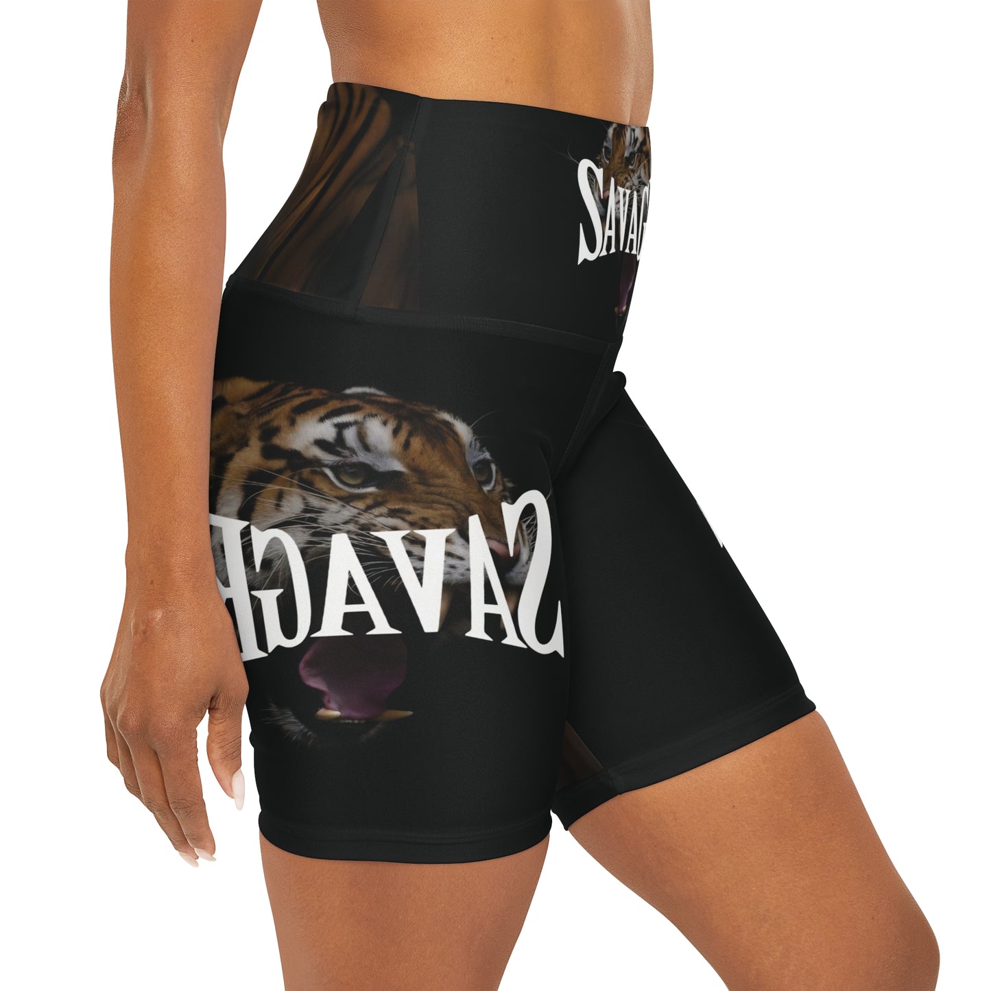 Savage High Waisted Yoga Shorts - Fierce Style for Active Confidence