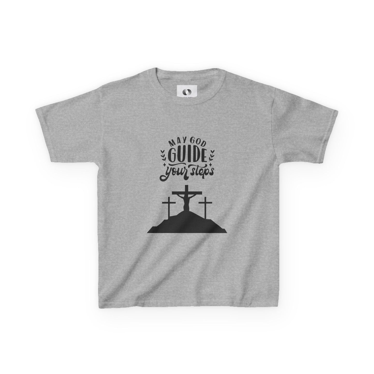 Kids Heavy Cotton™ Tee - "May God Guide Your Steps" Inspirational Shirt