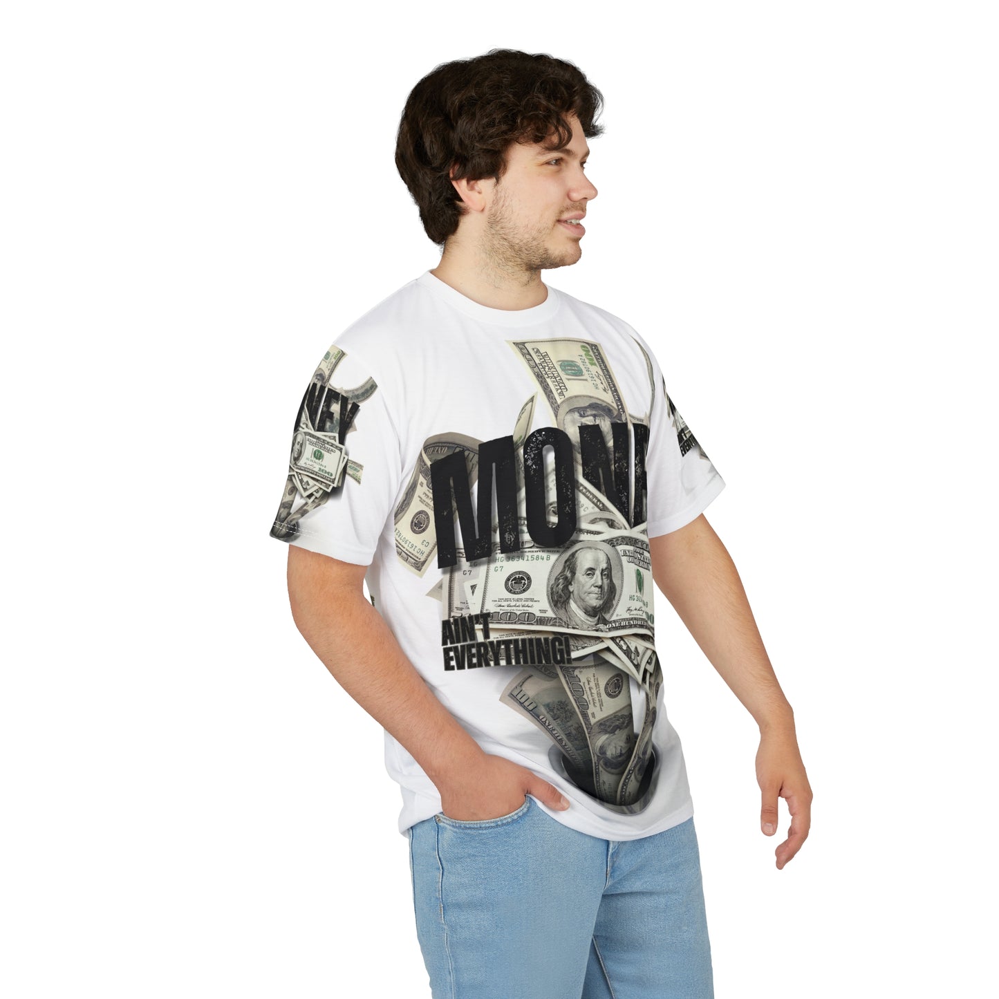 Money Unisex Cut & Sew Tee - Bold Graphic Streetwear for Cash Enthusiasts