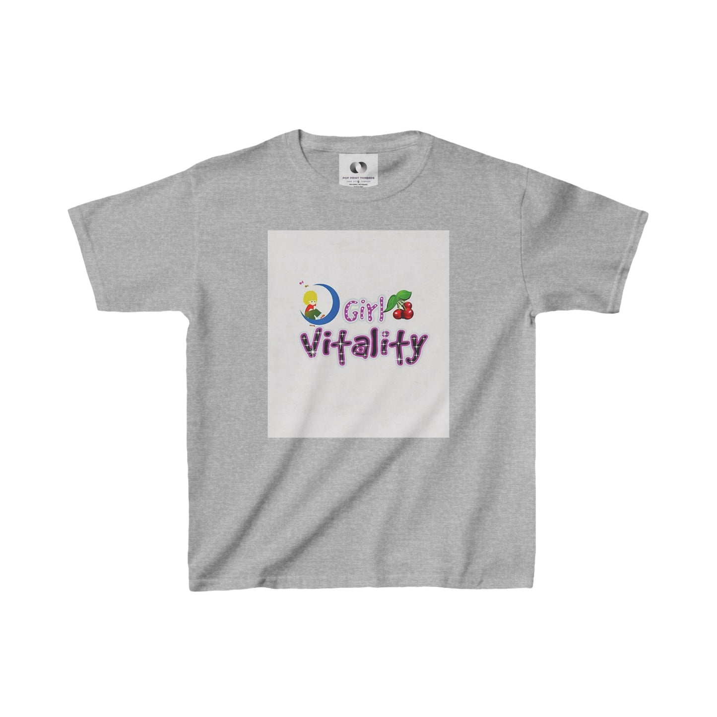 Girls Vitality Heavy Cotton Tee - Fun, Colorful T-Shirt for Kids