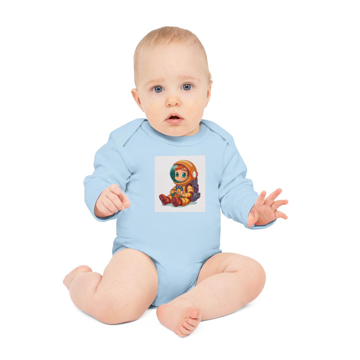 Cute Astronaut Baby Long-Sleeve Organic Bodysuit | Perfect for Newborns and Toddlers