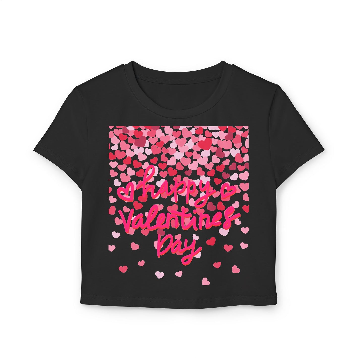 Valentine's Day Women's Baby Tee with Heart Design