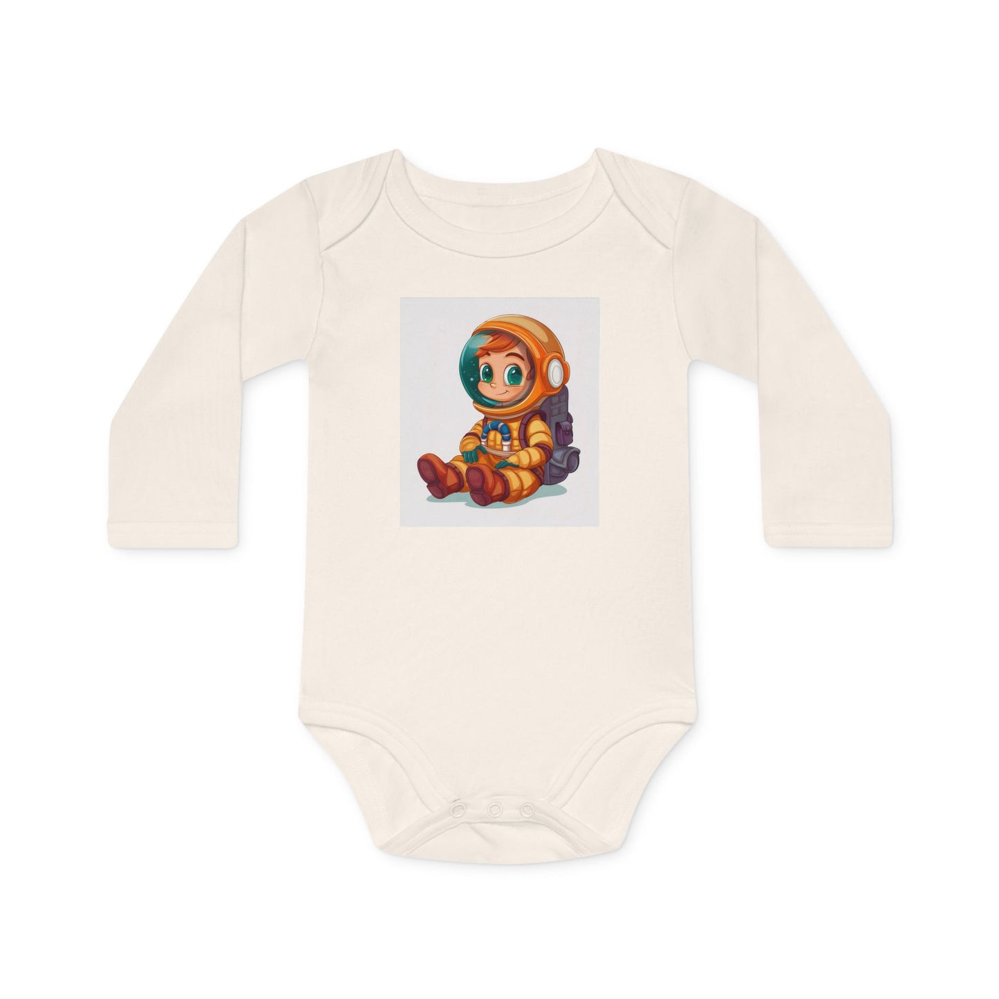 Cute Astronaut Baby Long-Sleeve Organic Bodysuit | Perfect for Newborns and Toddlers