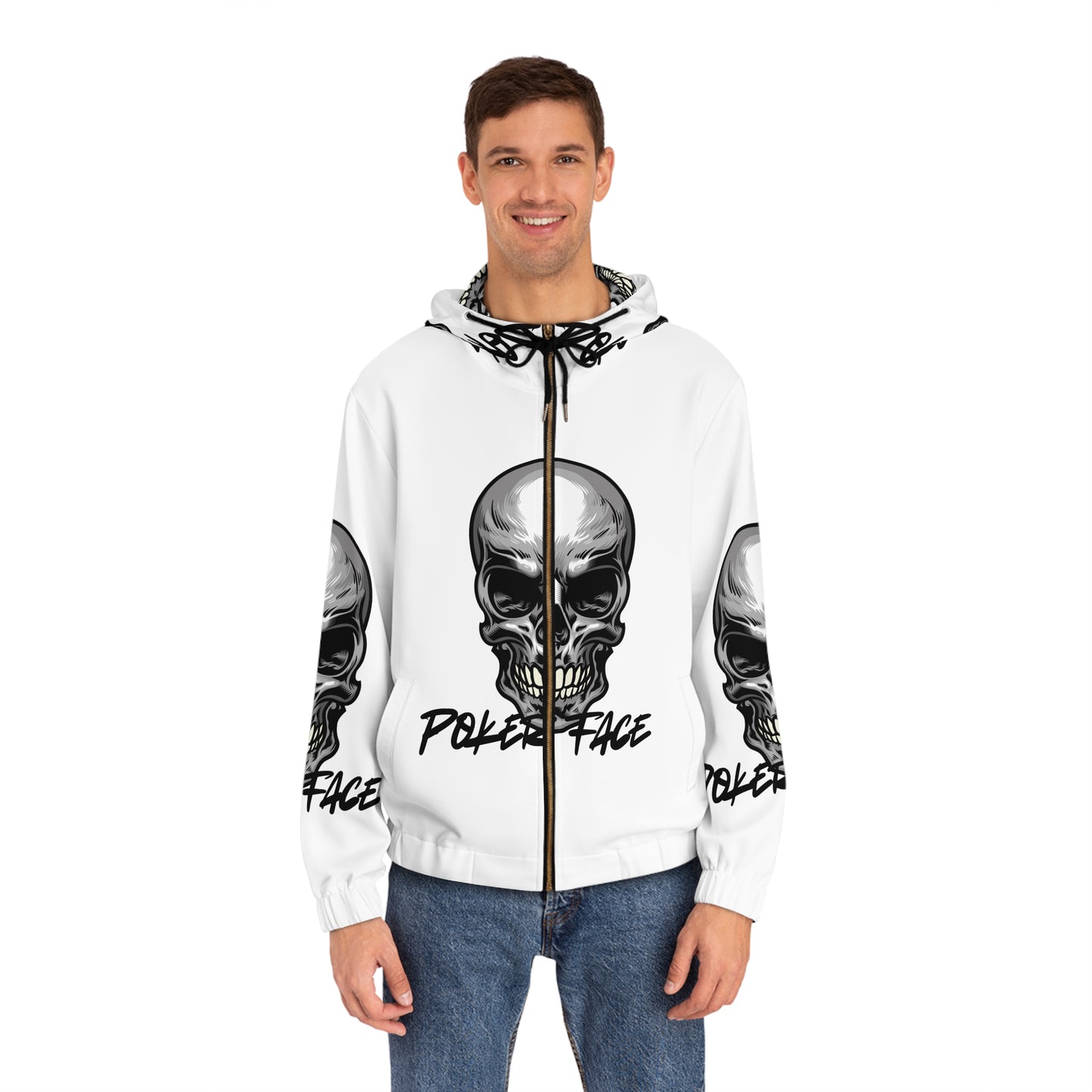 Poker Face Men's Full-Zip Hoodie (AOP)