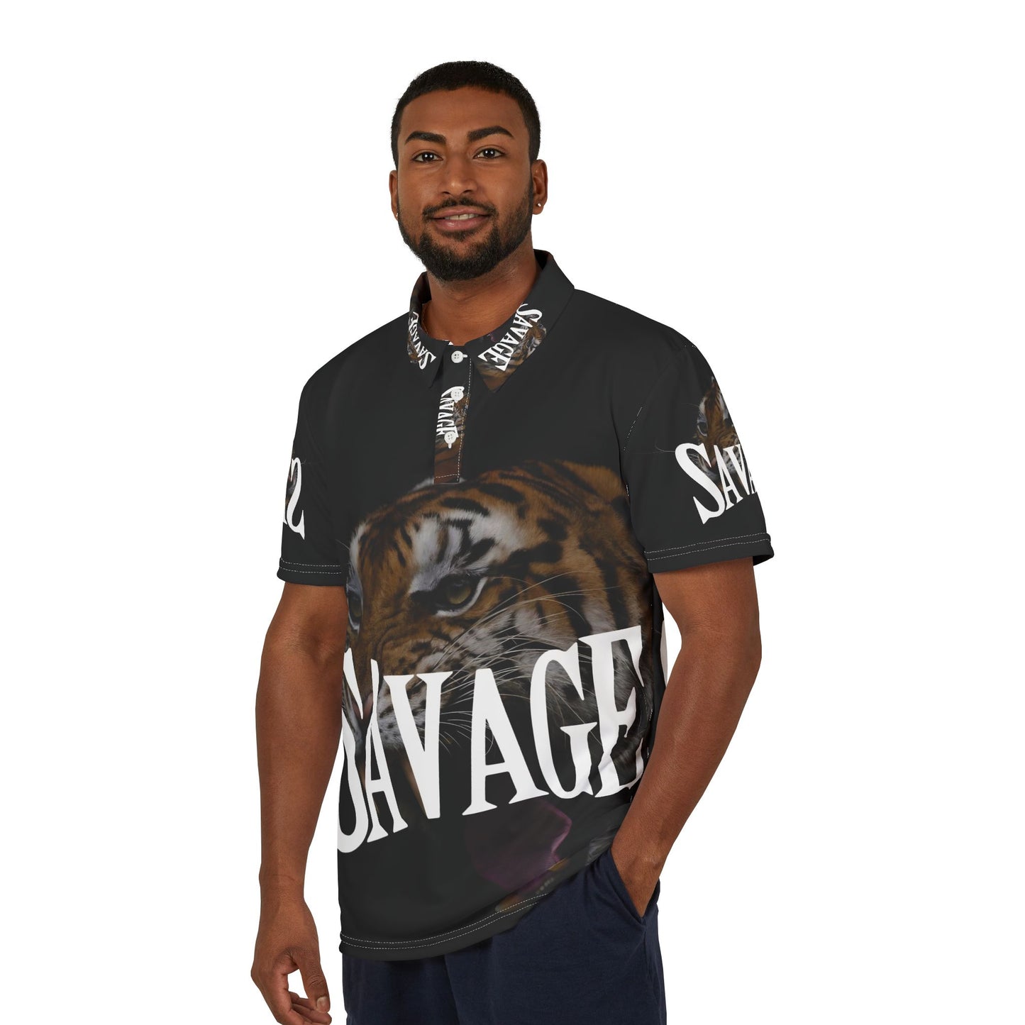 Savage Tiger Unisex Polo Shirt - Bold Statement Style for Wild Souls