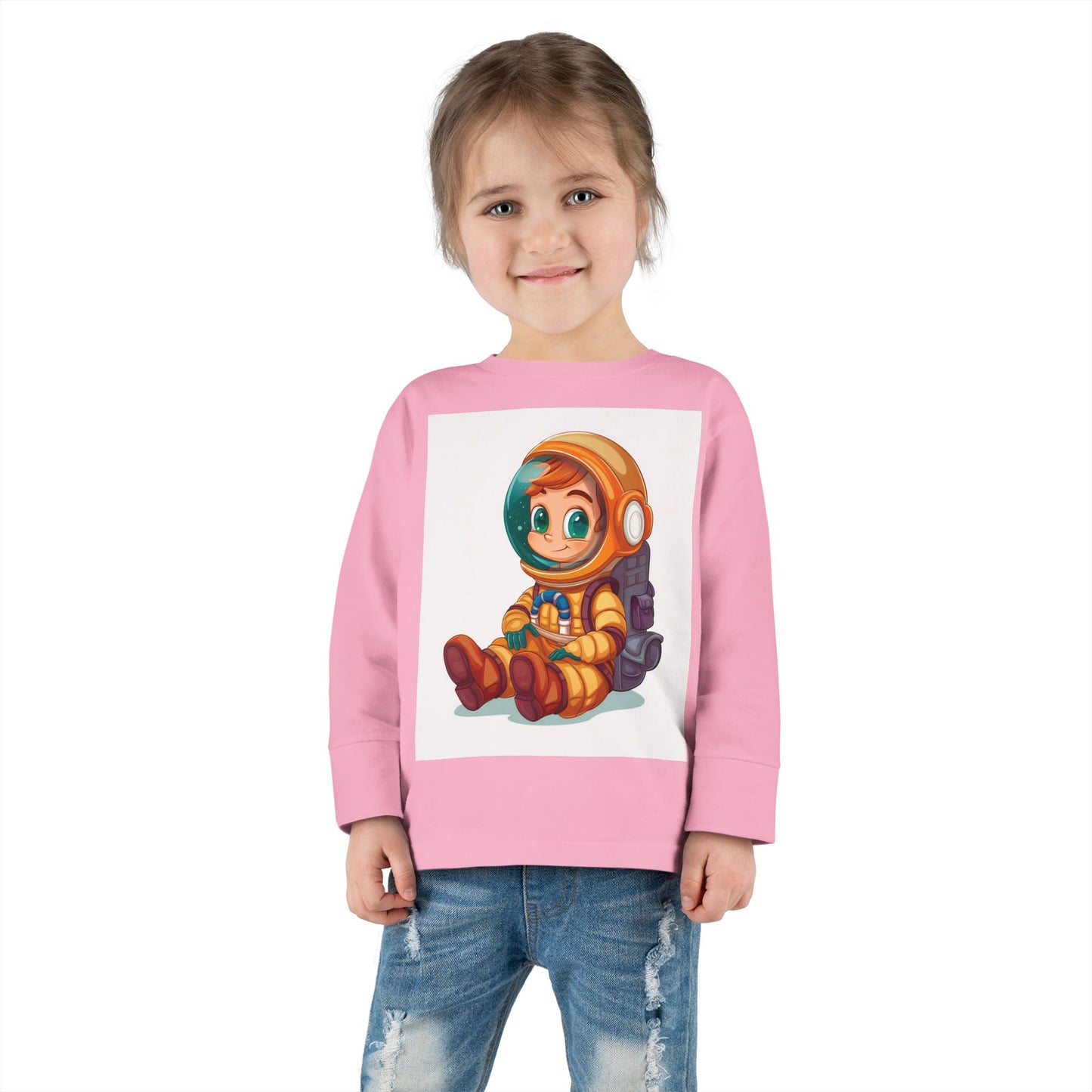 Toddler Astronaut Long Sleeve Tee - Cute Kids Space Shirt for Little Explorers