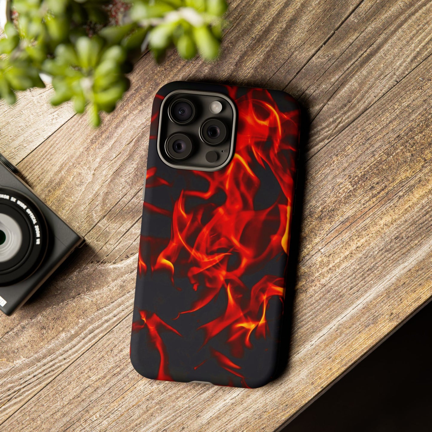 Fire Design Tough Phone Case - Bold Protection with Fiery Vibes