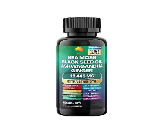 Sea Moss Supplement with black Seed Oil, Ashwagandha