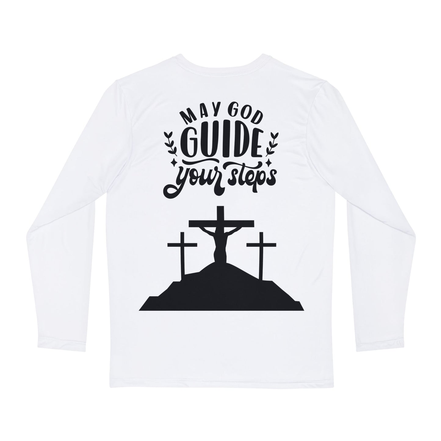 Spiritual Men's Long Sleeve Shirt - 'May God Guide Your Steps'