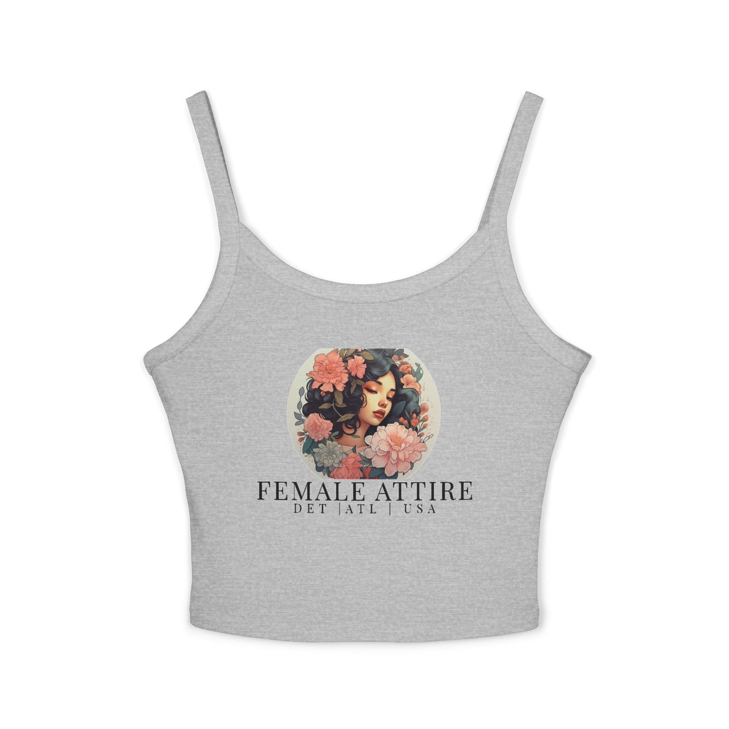 Feminine Floral Spaghetti Strap Tank Top – Female Attire