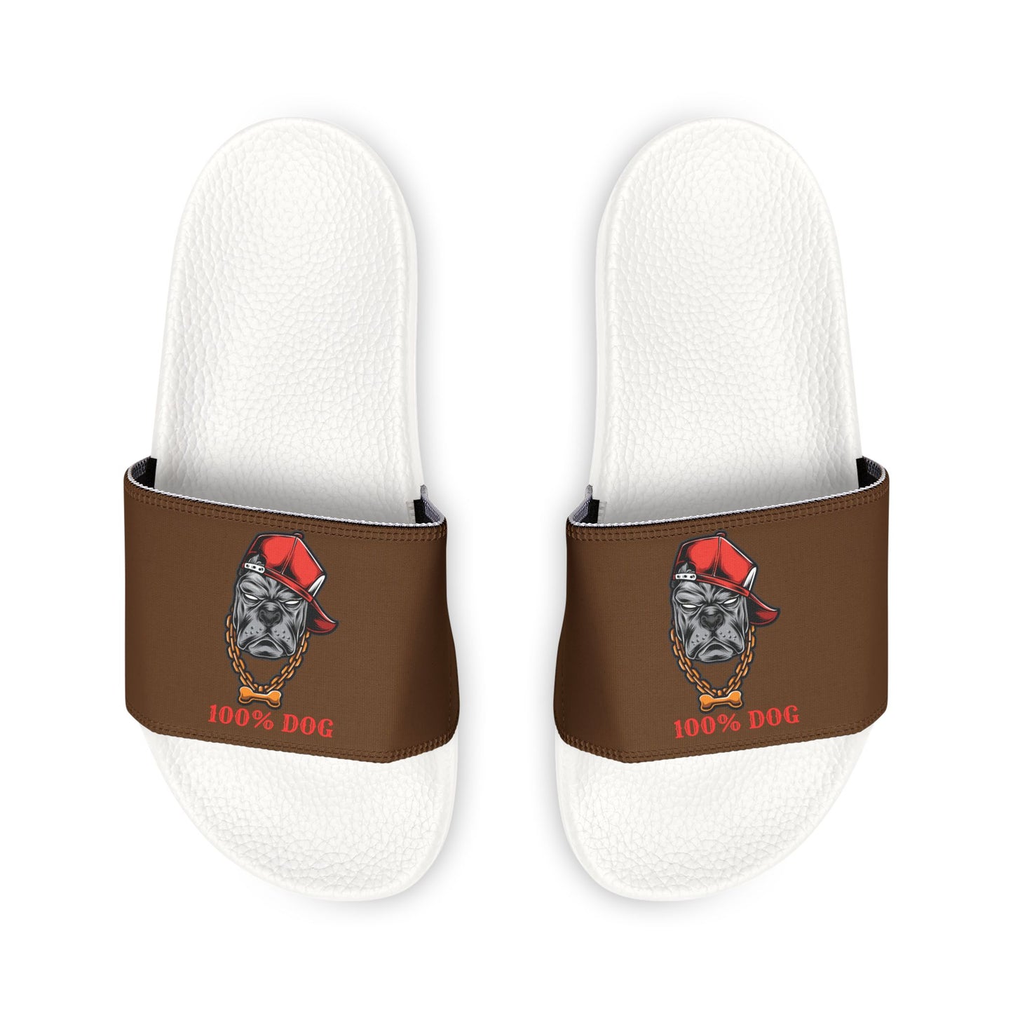 100% Dog Men&#039;s Removable-Strap Sandals - Fun & Comfy Slides for Dog Lovers