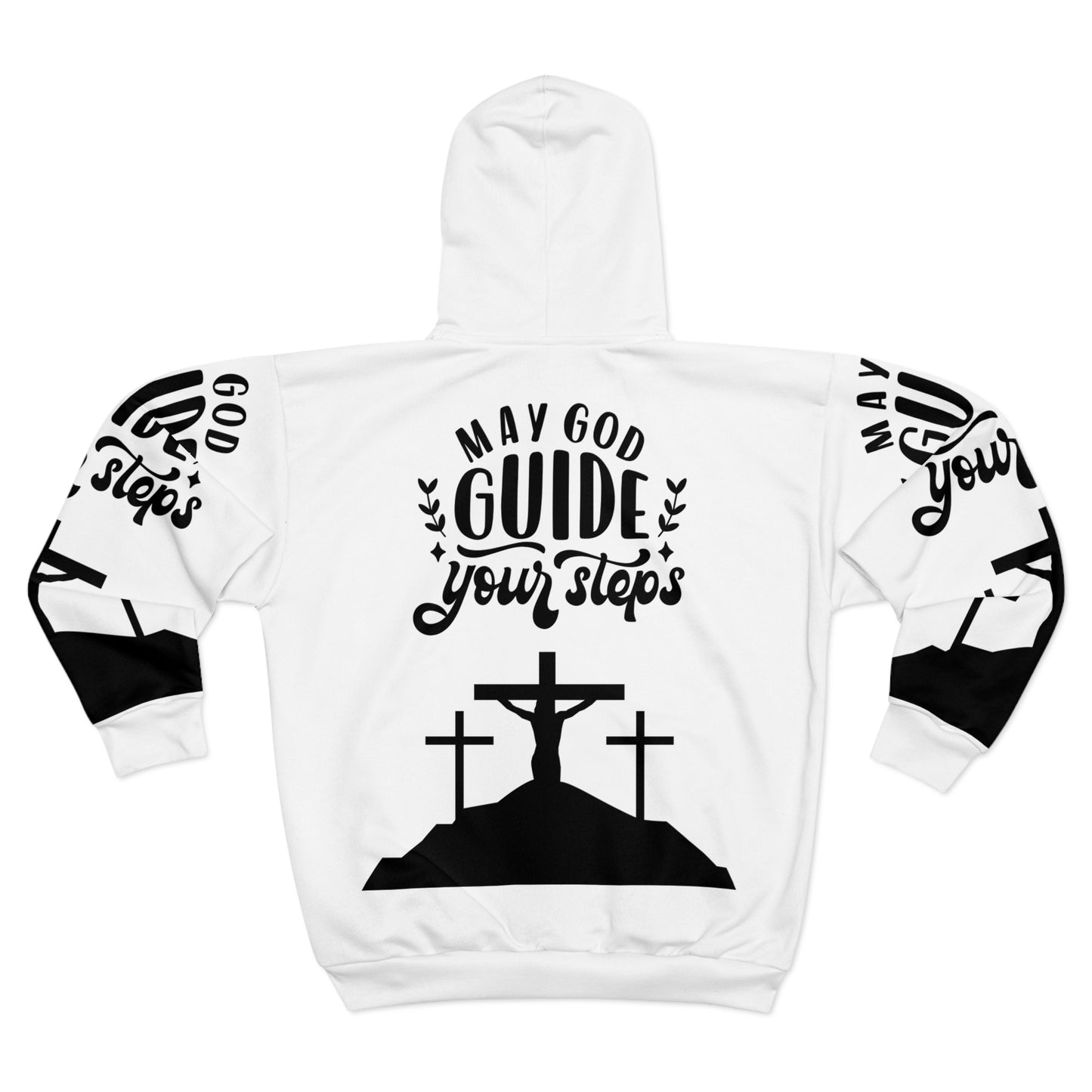 Faith Inspired Unisex Zip Hoodie - "May God Guide Your Steps"