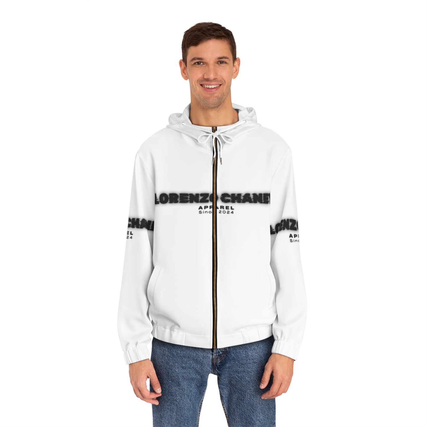 Lorenzo Chaney Men's Full-Zip Hoodie - Modern Streetwear with Bold Logo for Everyday Comfort