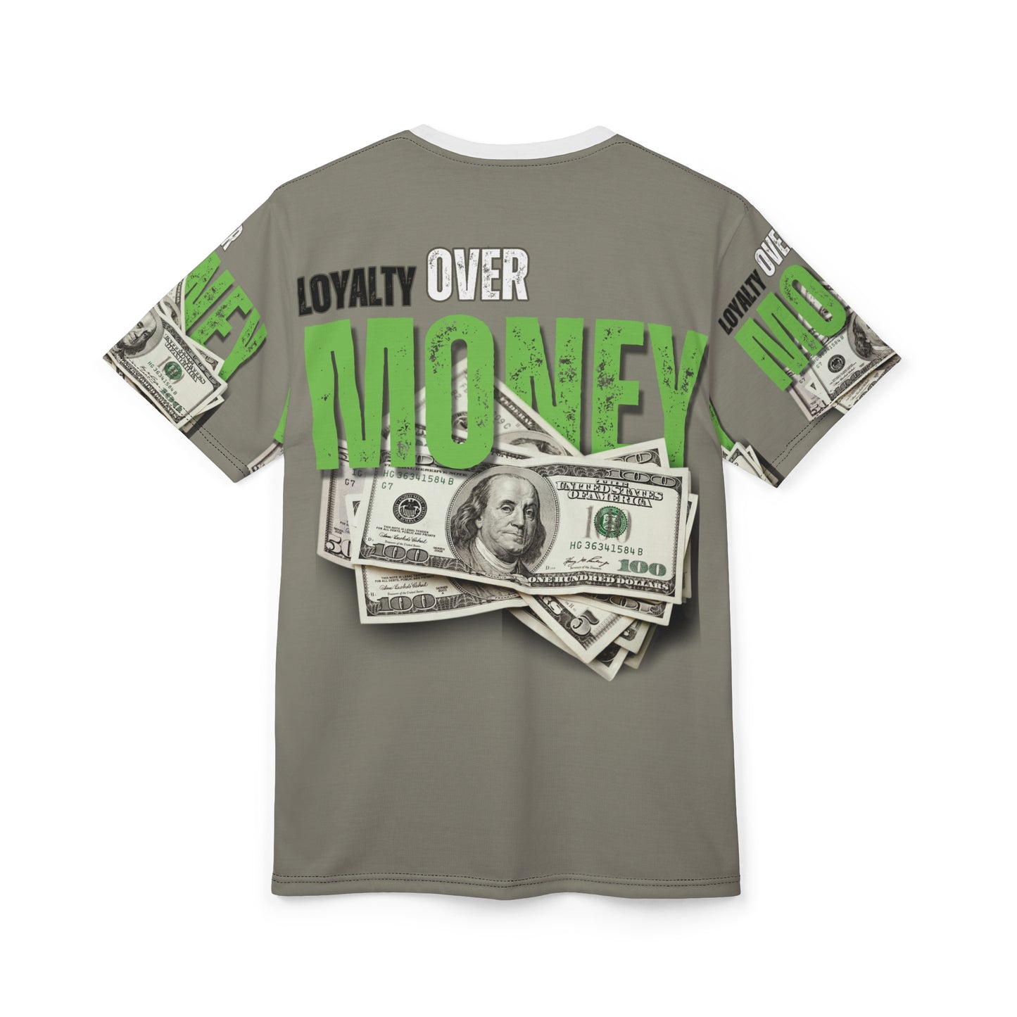 Loyalty Over Money Unisex Cut & Sew Tee - Stylish and Bold Graphic Tee for Financial Freedom Enthusiasts