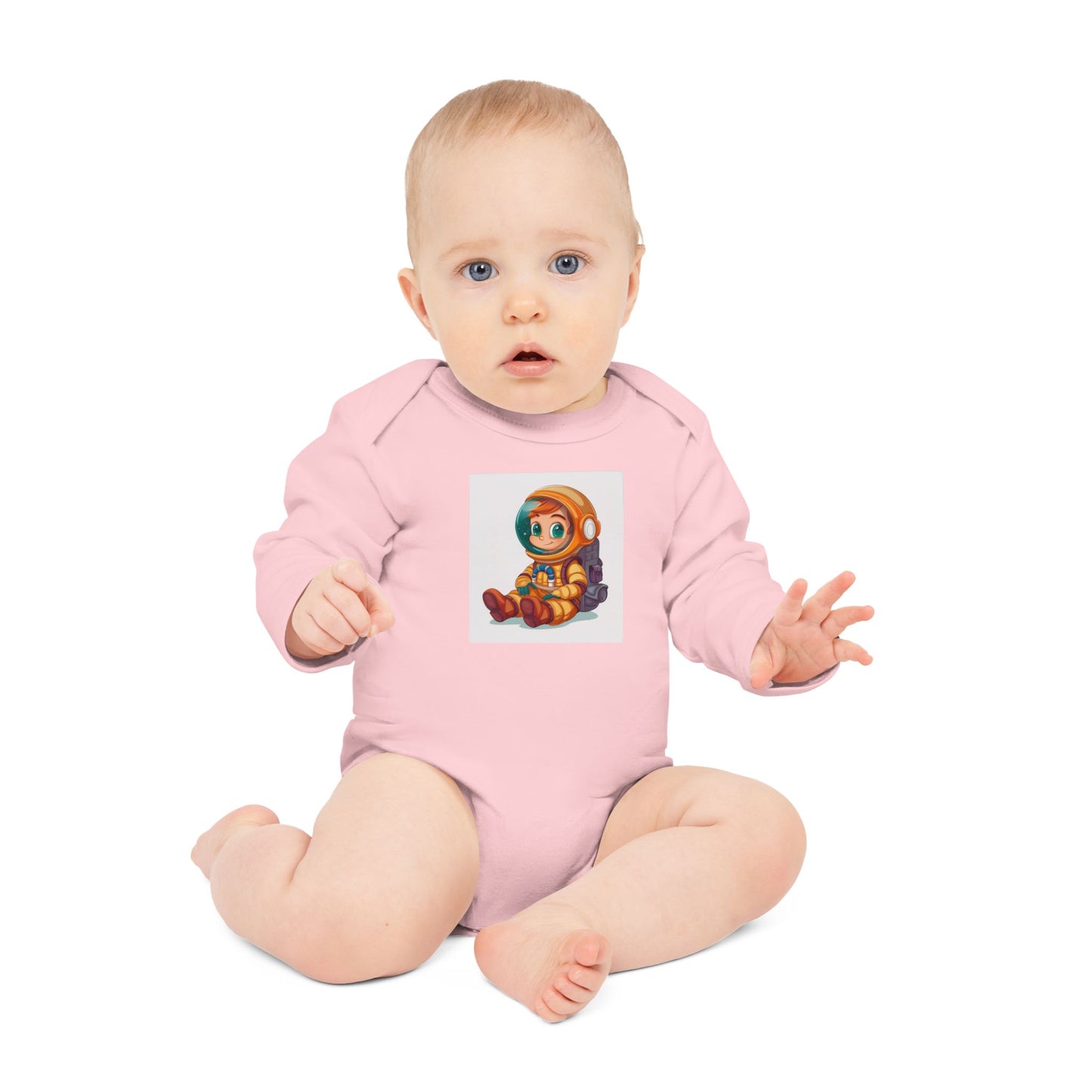 Cute Astronaut Baby Long-Sleeve Organic Bodysuit | Perfect for Newborns and Toddlers