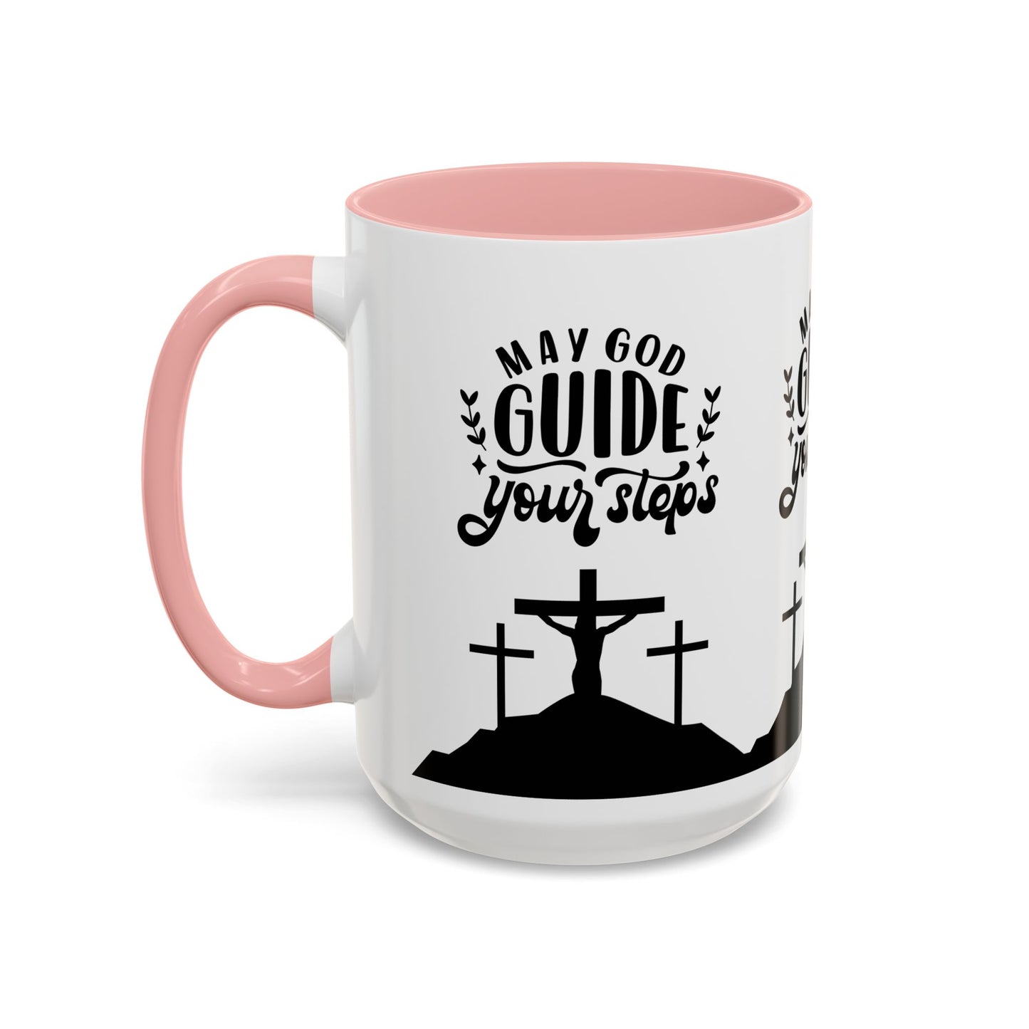 Inspirational Accent Coffee Mug - "May God Guide Your Steps" - Perfect for Faith & Hope