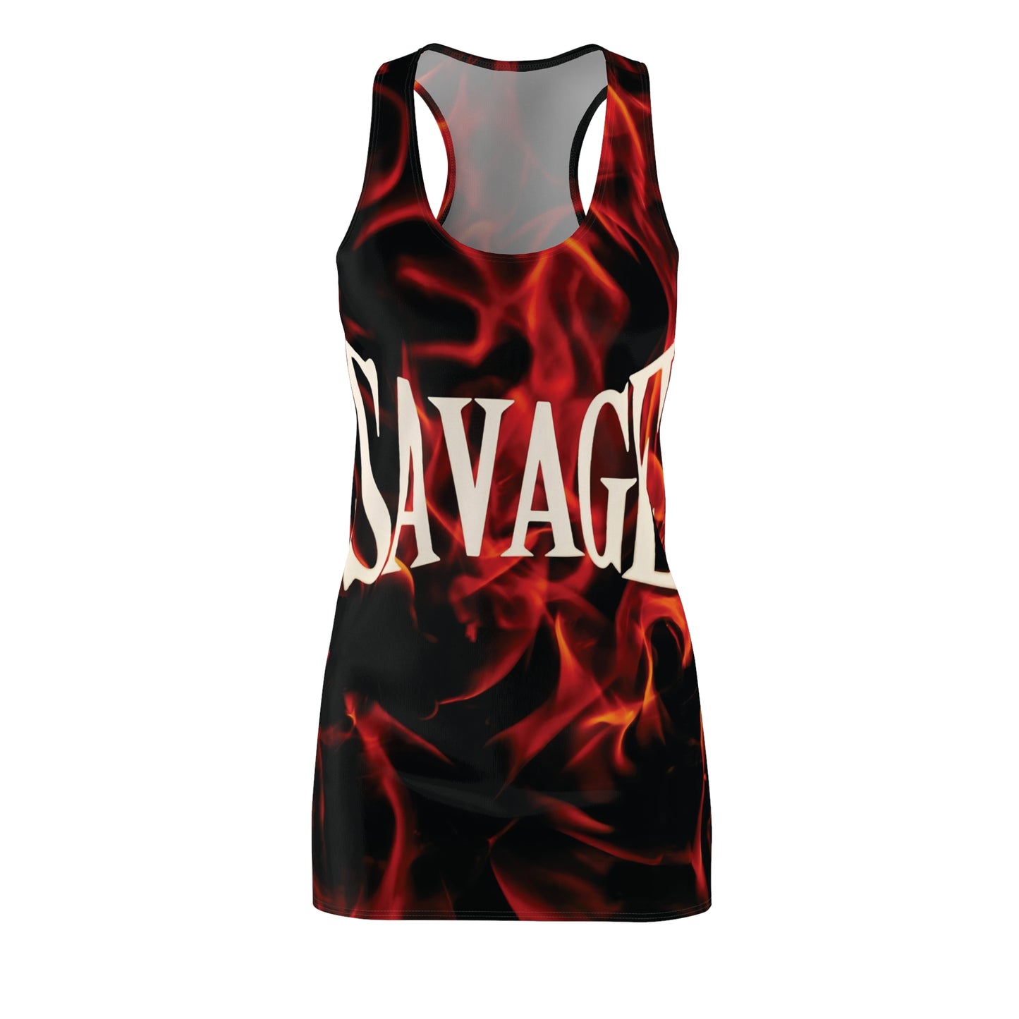 'Savage' Flame Women's Racerback Dress - Bold Flame Design for Fierce Fashion