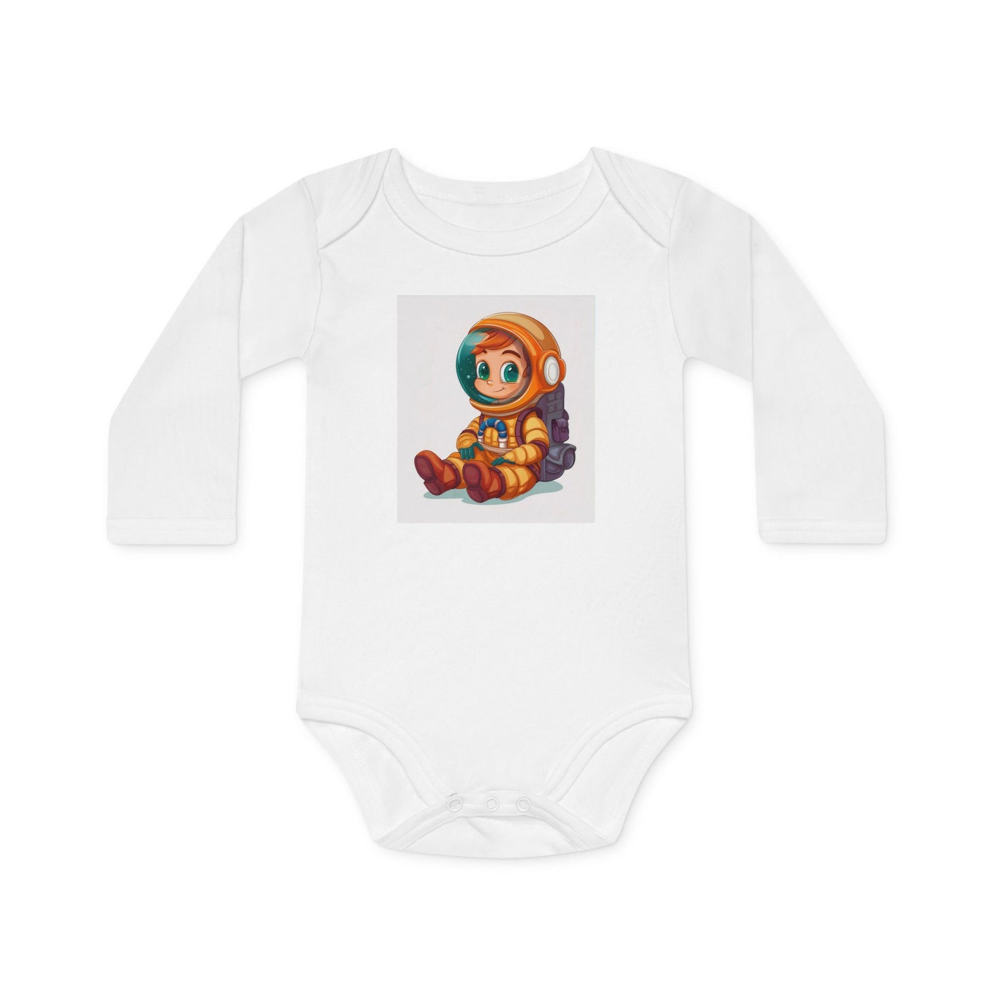 Cute Astronaut Baby Long-Sleeve Organic Bodysuit | Perfect for Newborns and Toddlers