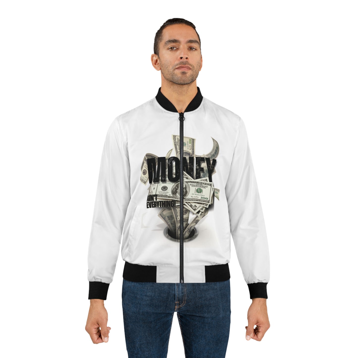 Men's Bomber Jacket - 'Money Ain't Everything' Statement Style