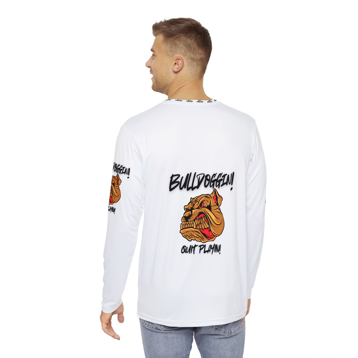 Bulldoggin' Men's Long Sleeve Shirt - Bold Graphic Tee for Dog Lovers