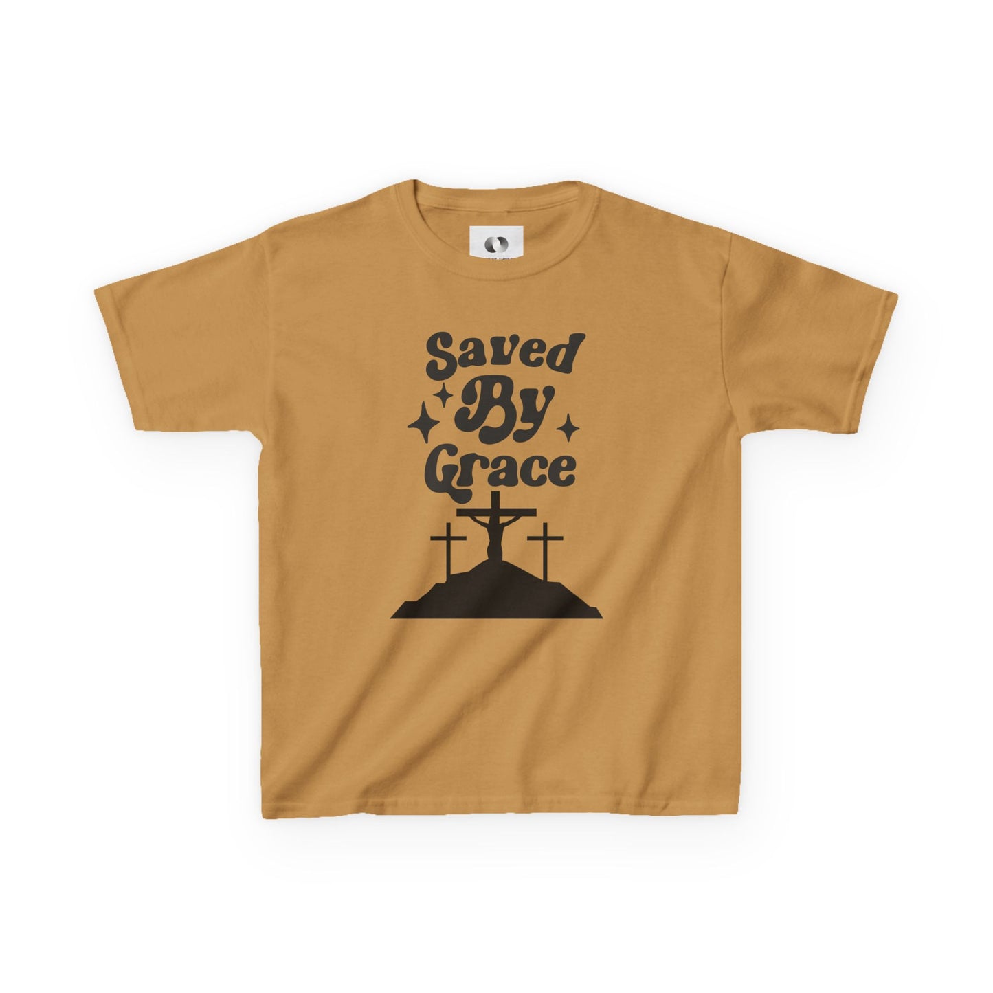 Kids Heavy Cotton™ Tee - 'Saved By Grace' Christian T-Shirt