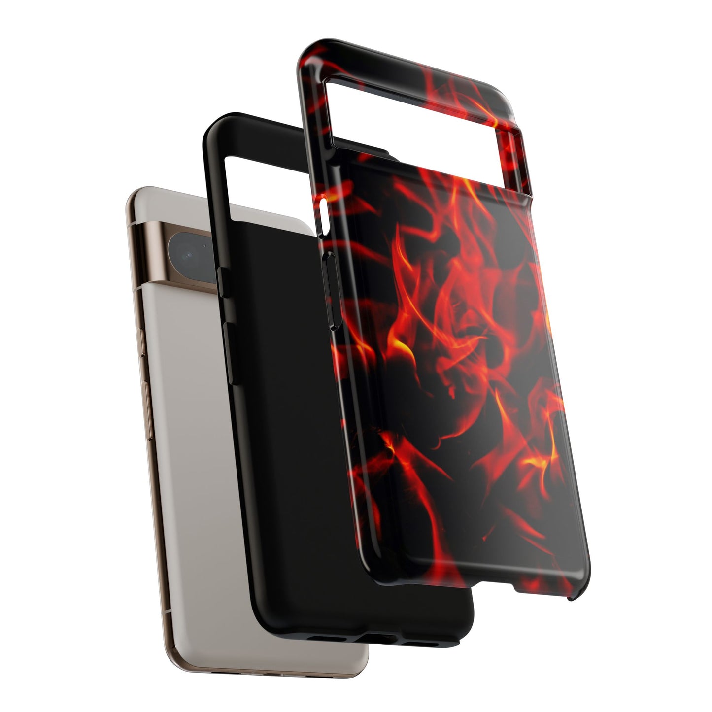 Fire Design Tough Phone Case - Bold Protection with Fiery Vibes