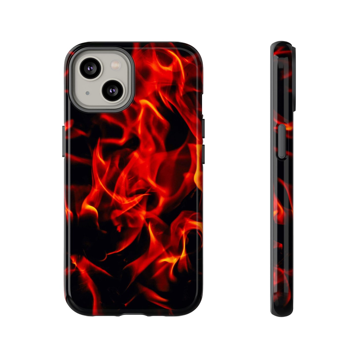 Fire Design Tough Phone Case - Bold Protection with Fiery Vibes