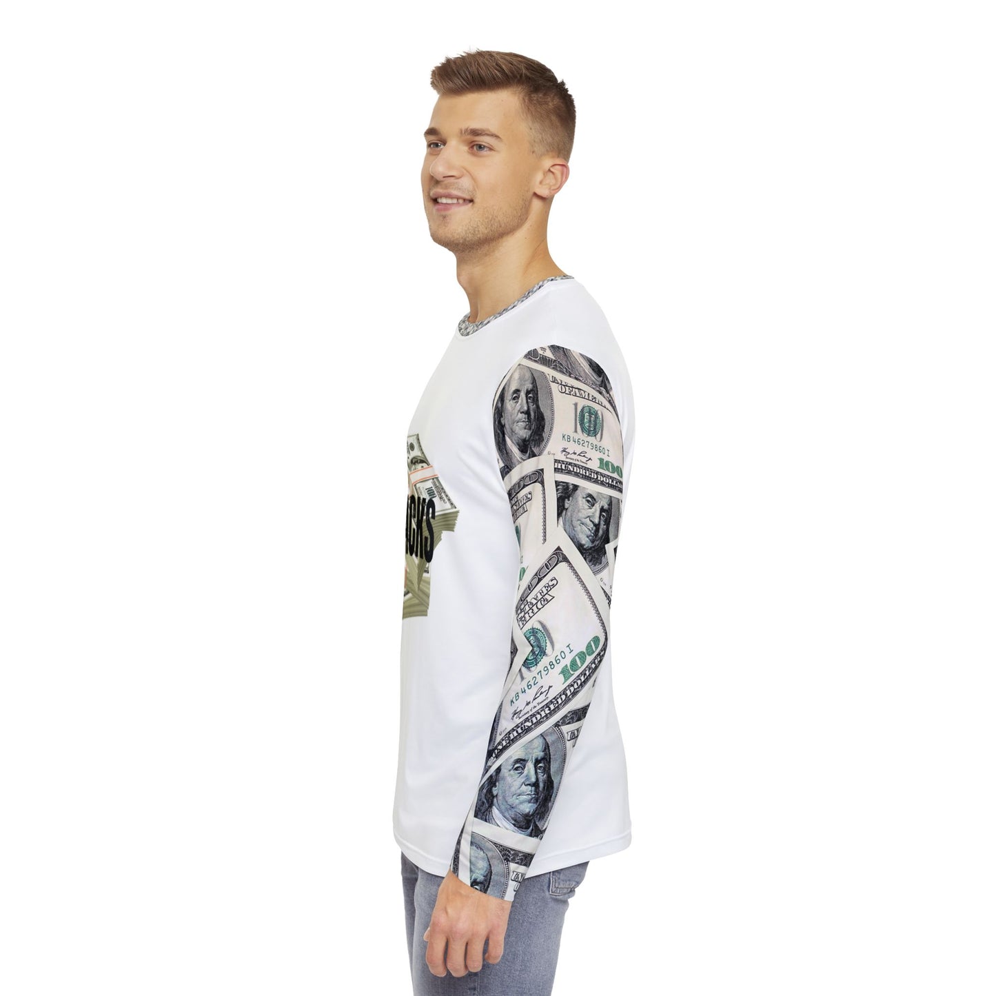 Stacks Collection Long Sleeve Shirt - 'Stacks' Money Graphic Tee