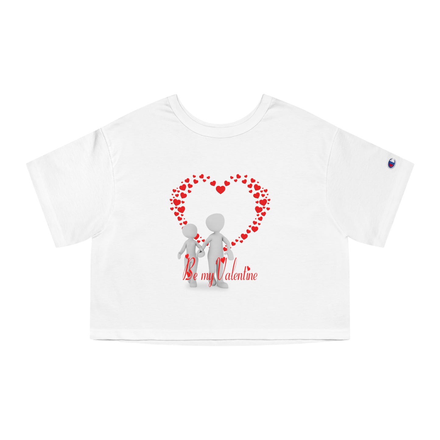 Valentine's Day Women's Cropped T-Shirt - 'Be My Valentine' Heart Design