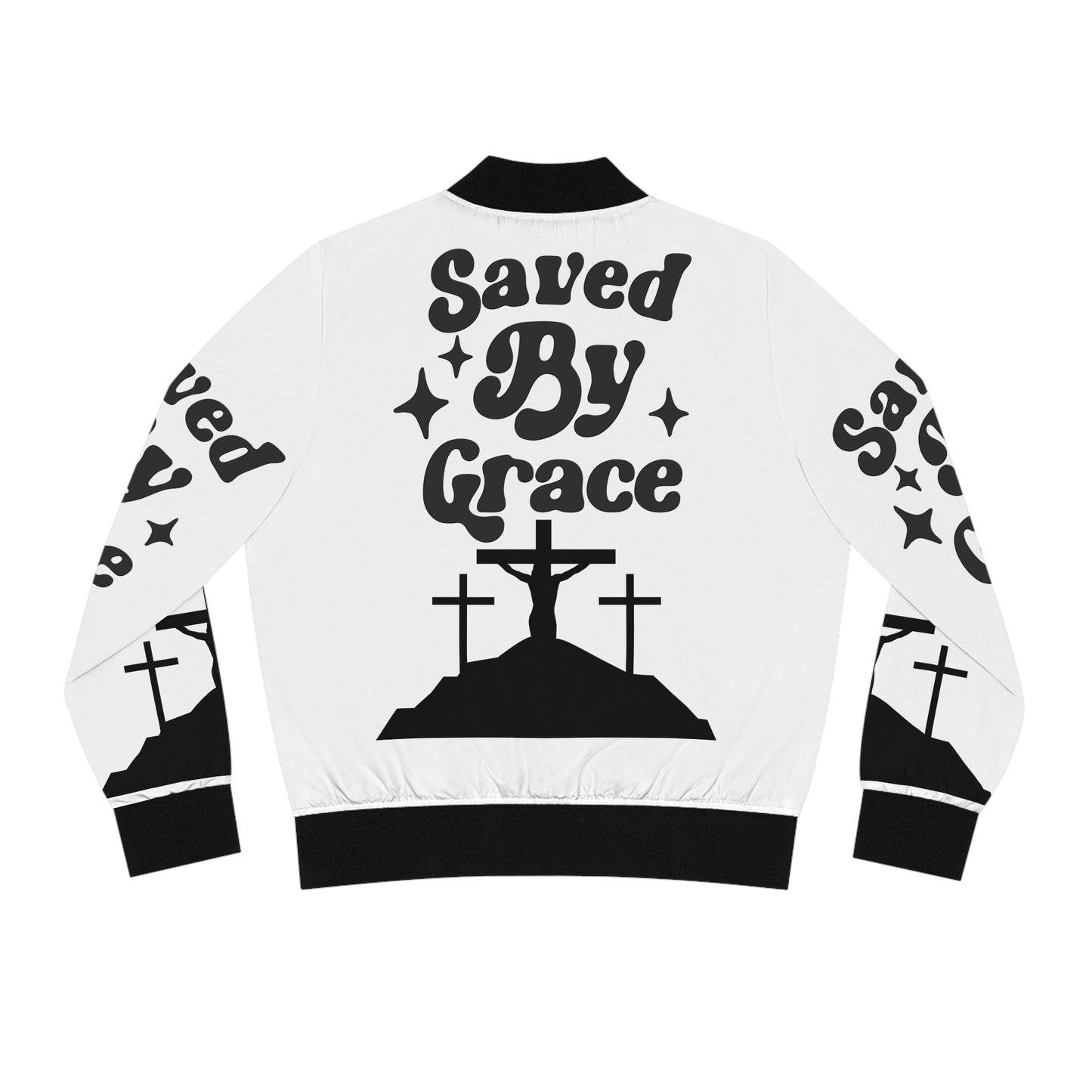 Saved By Grace Women's Bomber Jacket (AOP)