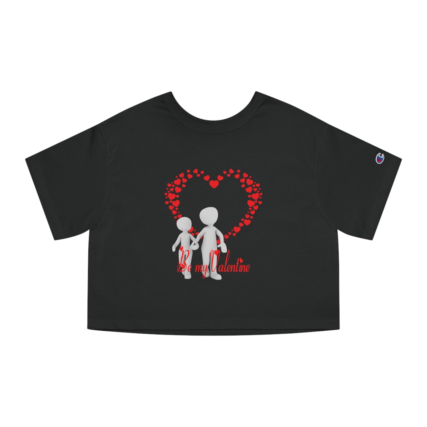 Valentine's Day Women's Cropped T-Shirt - 'Be My Valentine' Heart Design