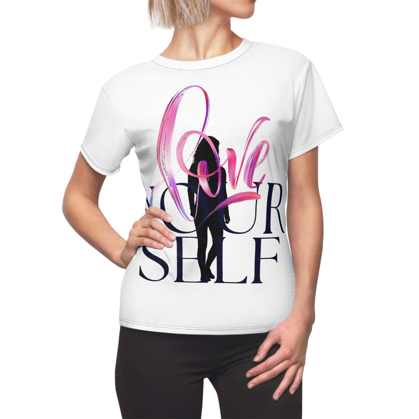 Inspirational Women's Cut & Sew Tee - 'Love Your Self' Graphic T-Shirt