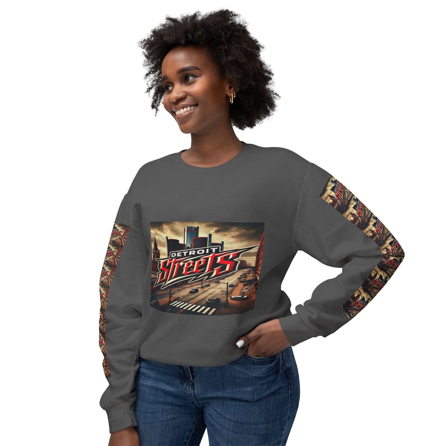 Detroit Streets Graphic Unisex Crewneck Sweatshirt - Lightweight & Stylish