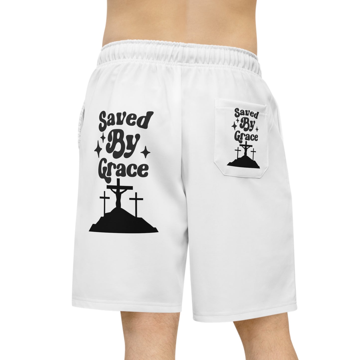 Saved By Grace Athletic Long Shorts (AOP)