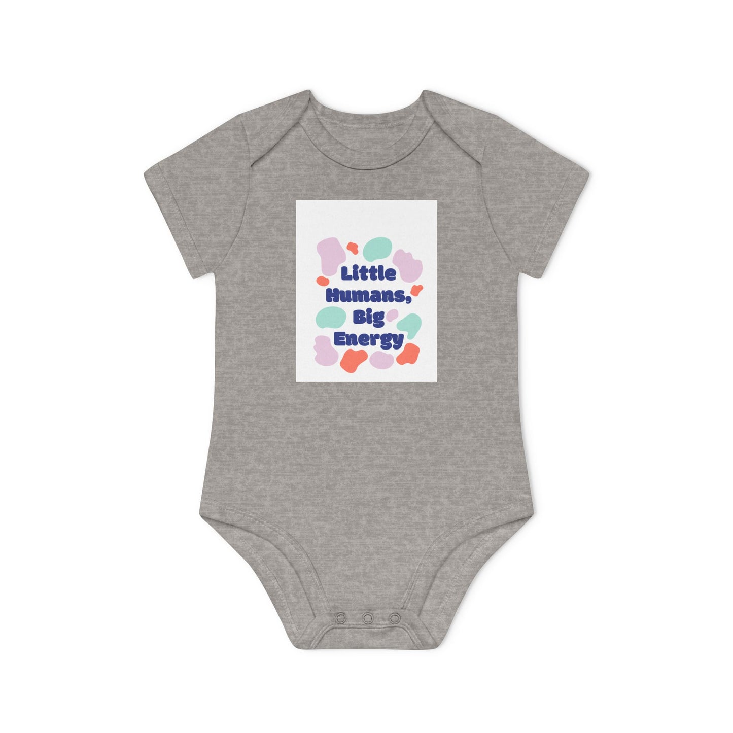 Funny Baby Bodysuit - "Little Humans, Big Energy" - Organic Cotton Short Sleeve