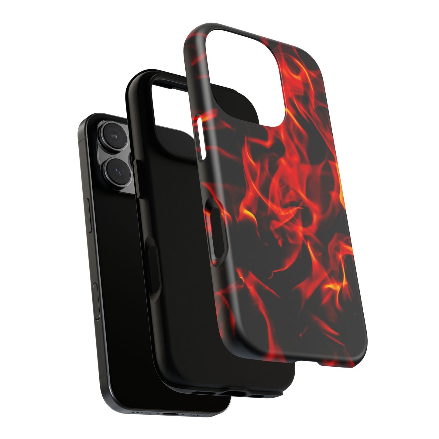 Fire Design Tough Phone Case - Bold Protection with Fiery Vibes