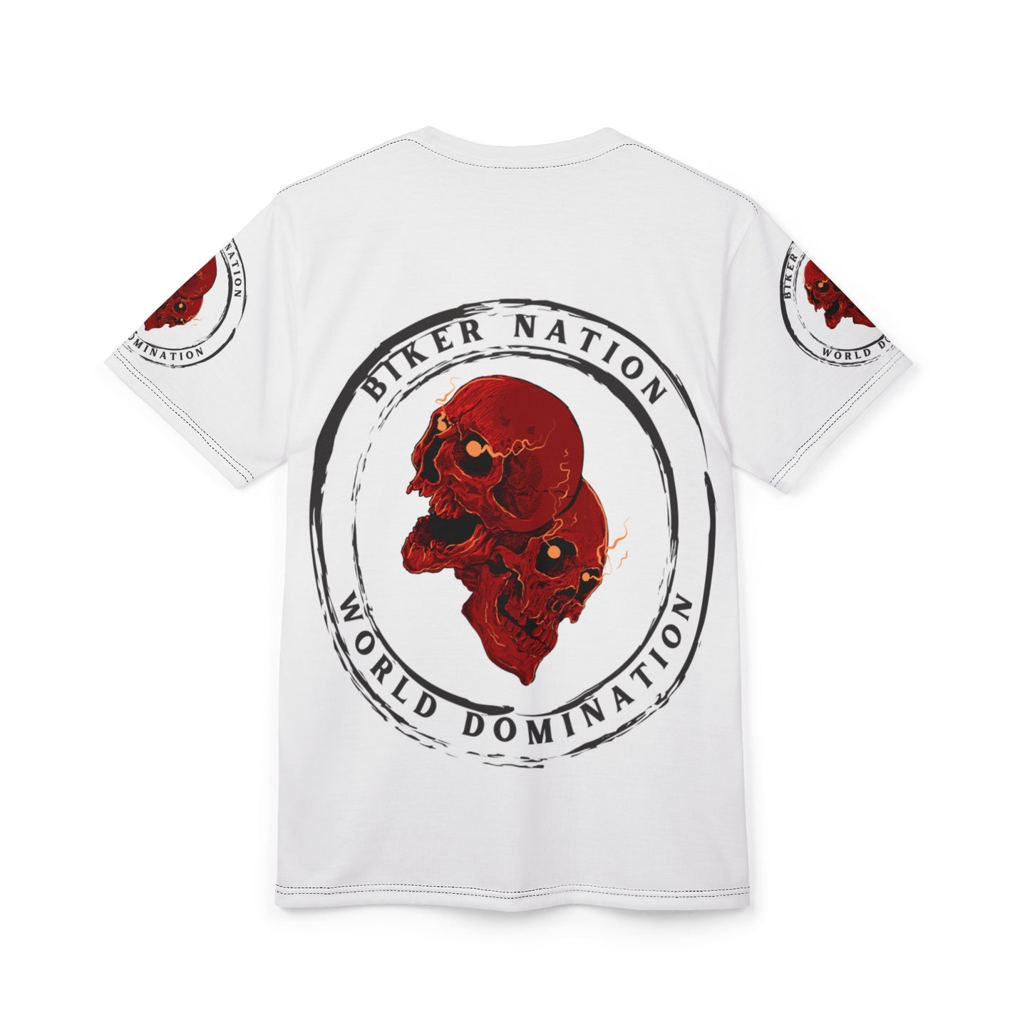 Biker Nation Skull Tee - Unisex Cut & Sew T-Shirt for Riders