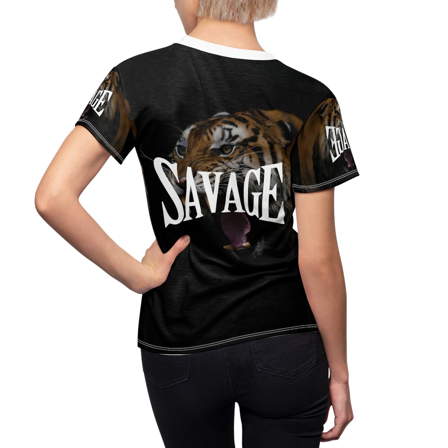 Savage Tiger Graphic Tee for Women - Fierce Casual Wear