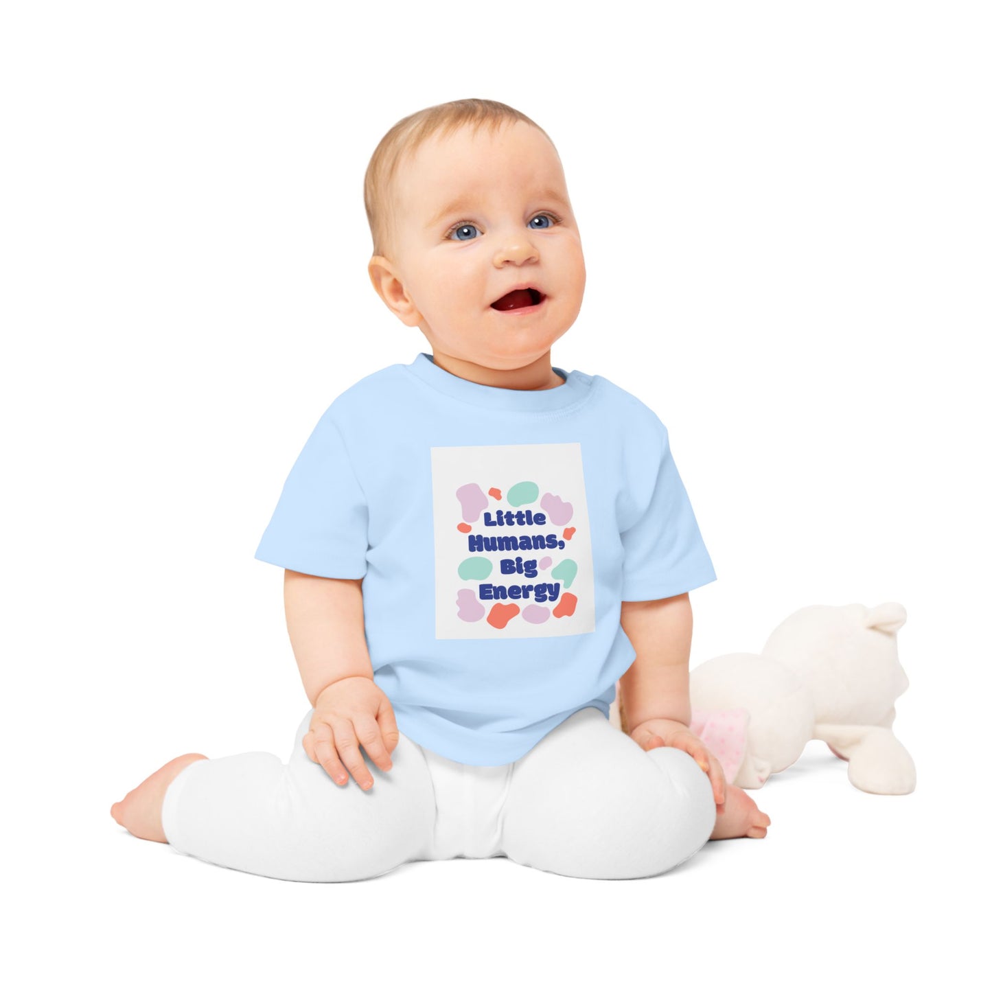 Cute Baby T-Shirt – "Little Humans, Big Energy" – Fun & Playful Infant Tee