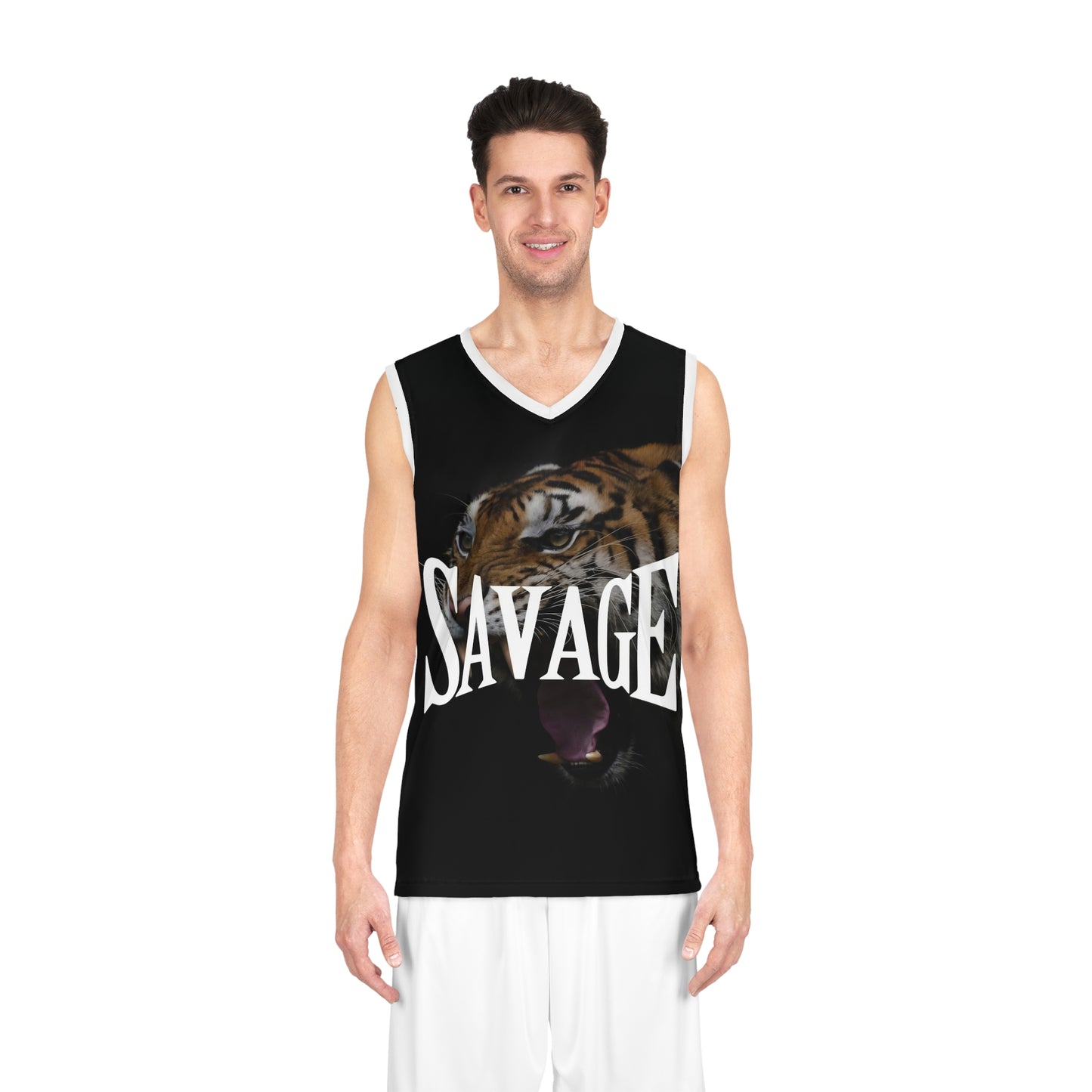 Savage Tiger Basketball Jersey - Bold Sportswear for Fierce Players