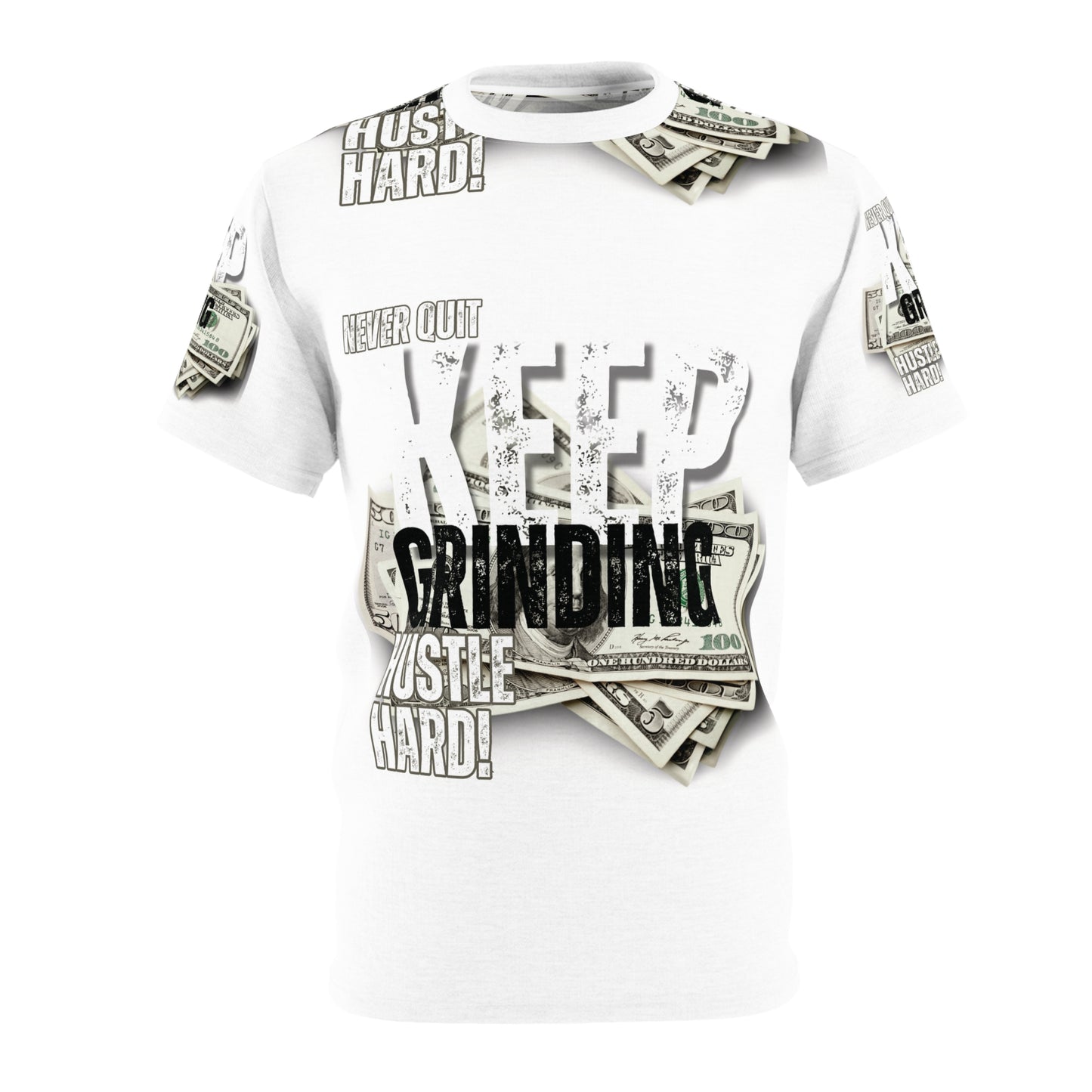 Motivational Hustle Tee - Keep Grinding, Unisex Cut & Sew Shirt