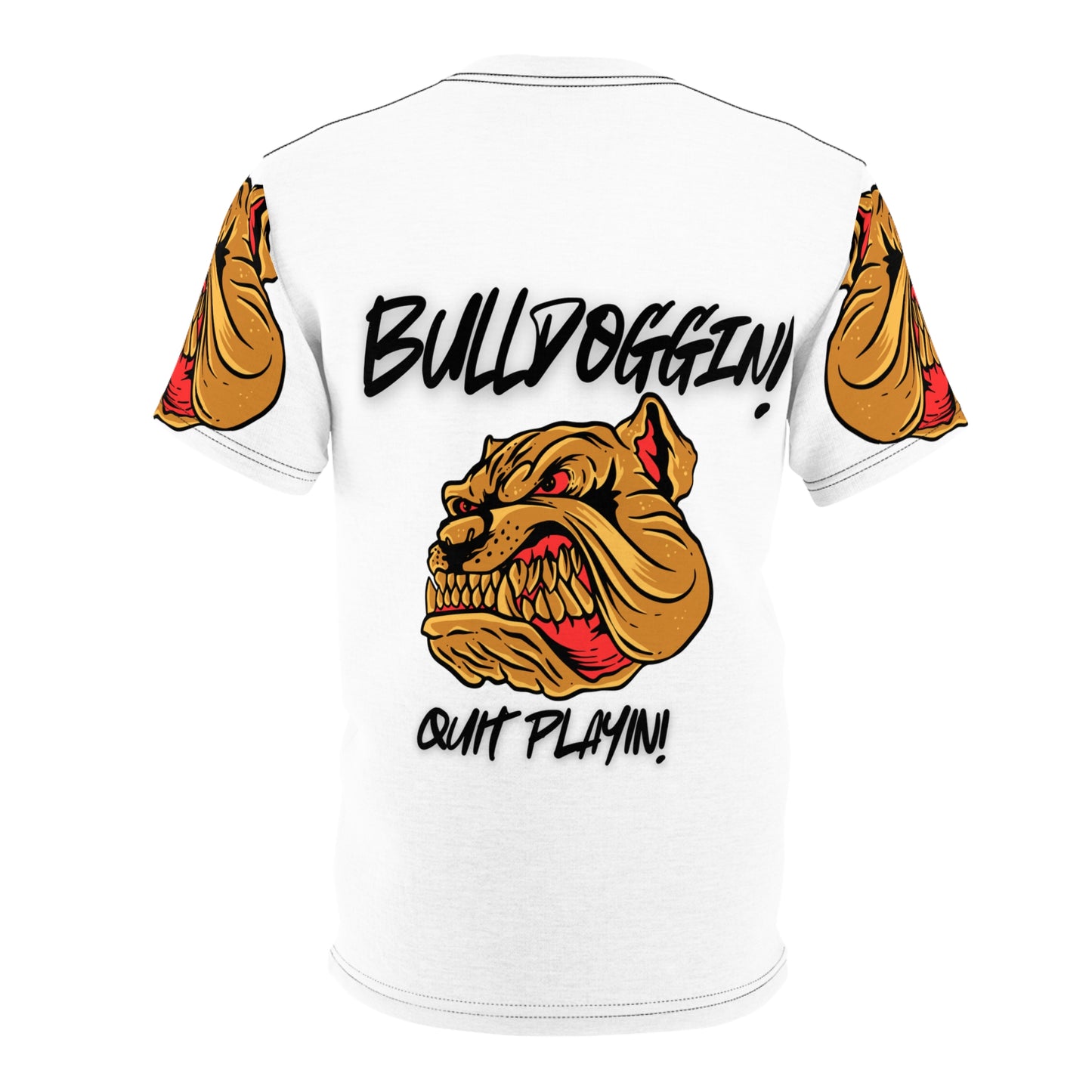 Bulldoggin' Unisex Cut & Sew Tee - Quit Playin' Graphic T-Shirt for Dog Lovers