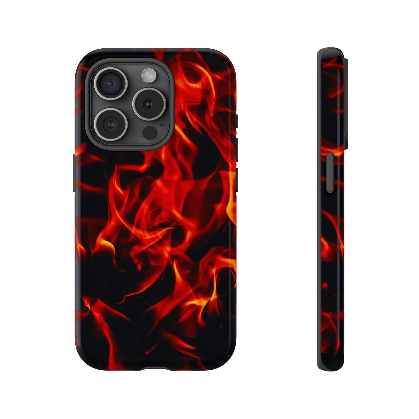 Fire Design Tough Phone Case - Bold Protection with Fiery Vibes